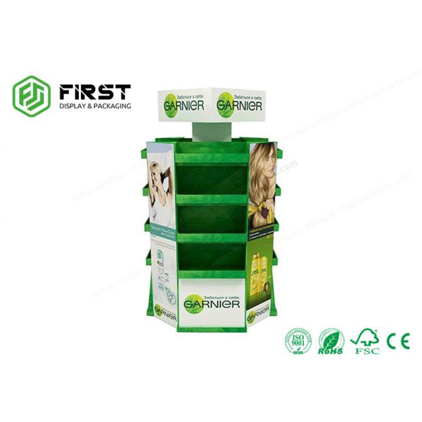 Quality POP Printing Cardboard Floor Displays 3 Shelves Customized Logo For Retail for sale