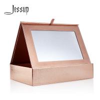 China Rose Golden Foldable Cosmetic Travel Box With Makeup Mirror for sale