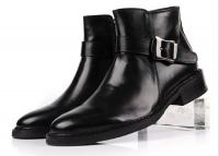 China British Style Top Cow Leather Black Buckle Ankle Boots Personalized Mens Zipper Boots factory