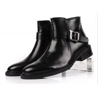 China British Style Mens Black Buckle Ankle Boots Personalized Mens Zipper Boots for sale