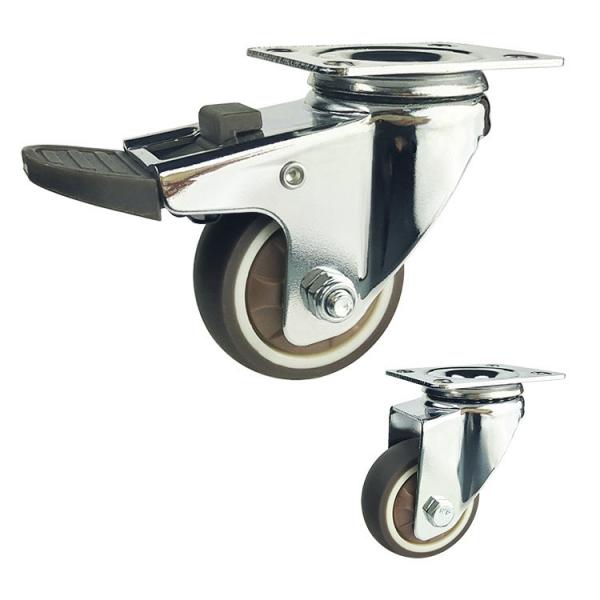 Quality 75mm TPR Furniture Swivel Casters For Chairs Cabinets for sale