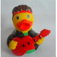 China Guitar Player Character Rubber Duck Bath Toys , Rubber Duckies That Float Upright  factory