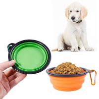 China Customized Travel Portable Folding Bowls With Carabiners Silicone Dog Bowl factory