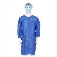 Quality Lint Free Disposable Lab Coat , Surgical Non Woven Gown Water Resistant for sale