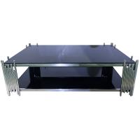 China Home Furniture Tubular Silver Coffee Table With Tempered Glass Wholesale factory