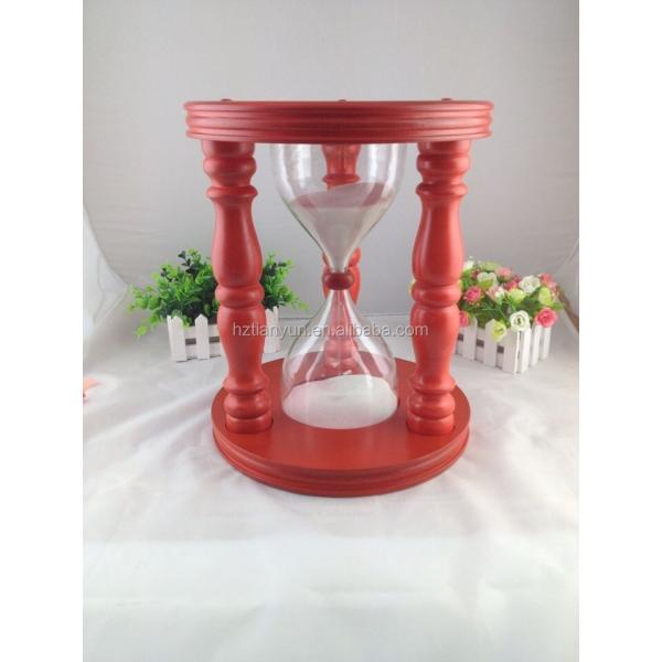 Quality 24 Hours Sand Clock Hourglass Sand Timer For Kid Wooden Stool for sale