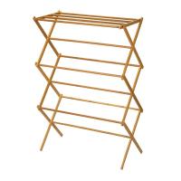 China Portable Wooden Laundry Drying Rack , Bamboo Clothes Rack Earth Friendly factory