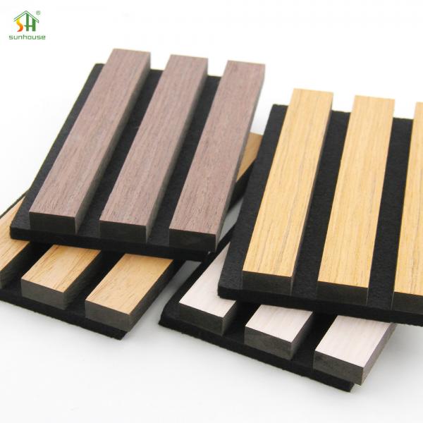 Quality 1220x 2440mm Natural OAK Acoustic Slat Wall Panel For Indoor Decoration for sale
