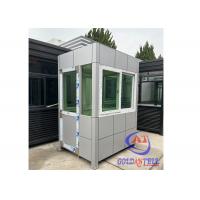 China Movable Portable Outdoor Security Booth With Light Tube Working Desk Fan Sockets factory