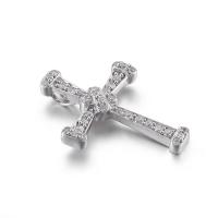 Quality Anti-Allergic White Cross Pendant For Women Silver Plated 1.5mm for sale