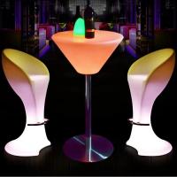 China Glowing LED Bar Furniture Light Up Cocktail Table And Chairs Illuminated Waterproof LED Bar Table Led Furniture factory