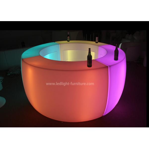 Quality 4 Piece Section Small LED Round Bar Counter Portable With RGB LED Module for sale
