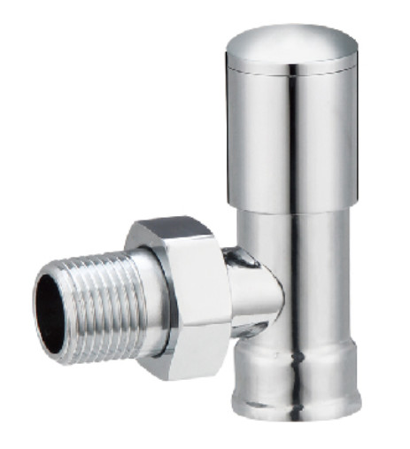 Quality Standard Modern Angled Radiator Valves 1/2'' For Steel Pipe Chrome Plated for sale