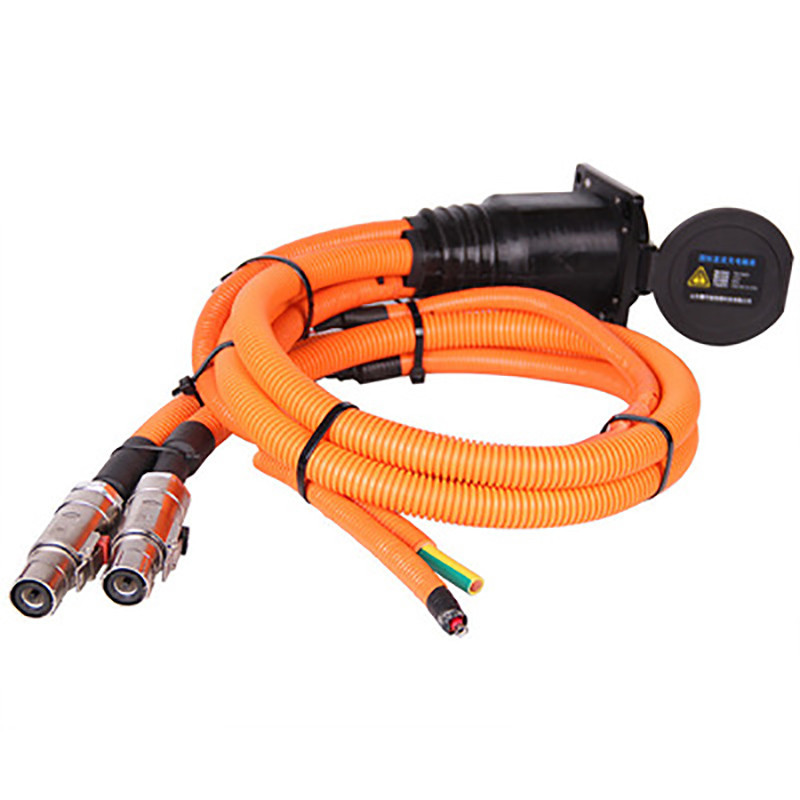 China Orange 2000mm Electric Vehicle Cable DC Charging Socket Wiring Harness for sale