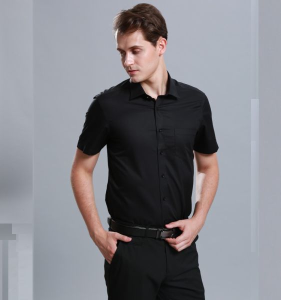 cotton casual work uniforms , durable short sleeve black work