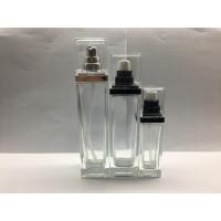 Quality 30ml 100ml 120ml Square Cosmetic Packaging Transparent Glass Lotion Bottles for sale