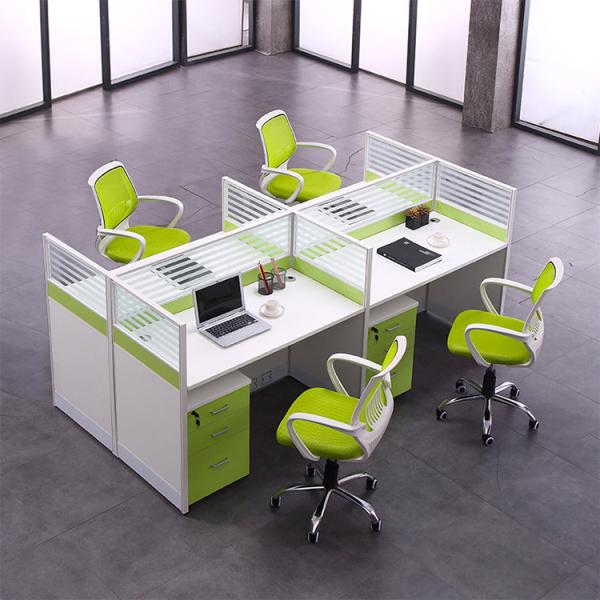 Quality Green Call Center Office Cubicles Workstation Thickness 30mm for sale