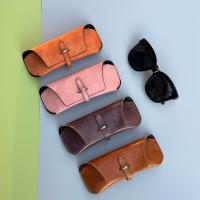 China Imitation Leather Flocking Foldable Eyeglass Case Bag Damage Resistant factory