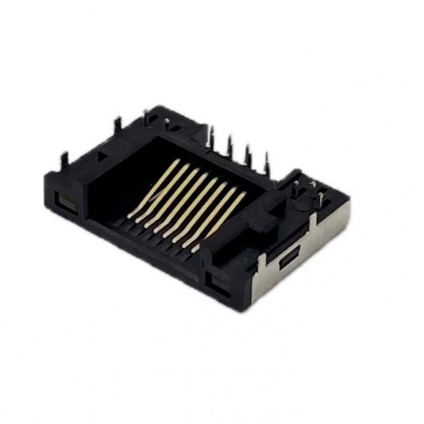 Quality 90 Degree Mid Mount PA9T RJ45 Female Connector Socket Modular Jack H4.8mm for sale