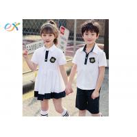 China Cool Custom School Uniforms / Summer School Uniform White Dress And Polo Shorts factory