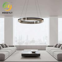 China Minimalist Living Room Round Chandelier Modern Creative Styles Glass LED Pendant Light for sale