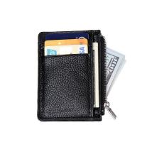 China 11x9.5cm PSD Men Slim Leather Wallet , TPCH Small Leather Coin Purse With Zipper factory