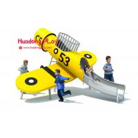 China Yellow Plane Stainless Steel Slide Wooden Outdoor Play Equipment Playground for sale