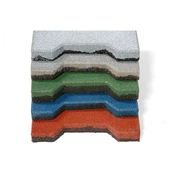 Quality Dye SBR Bone Shape Rubber Floor Tiles For Walkway Garden for sale
