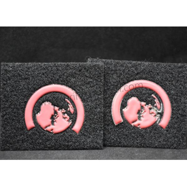 Quality 2D 0.5mm Silver Embossed Patches Female Velcro Hard PVC for sale