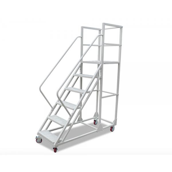 Quality Multi Functional Rolling Warehouse Ladders On Wheels / Rolling Step Ladder for sale