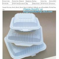 China cornstarch eco Green 16oz Food Container Sugarcane Biodegradable Square Disposable Paper Salad Tray/Bowl bagplastics, pa factory