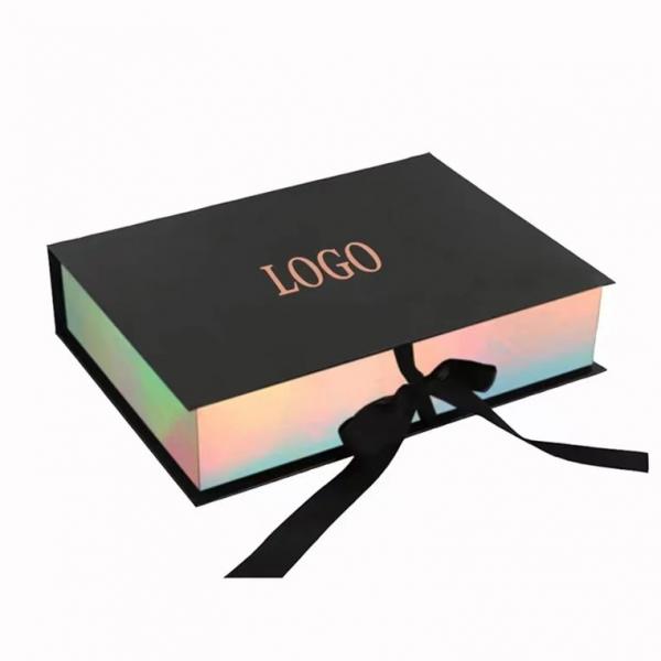 Quality Fashionable Laser Inside Rigid  Magnetic Closure Gift Box With Ribbon for sale