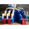 China Giant Adults Inflatable Water Slide And Pool with Ladder Commercial Inflatable Blue Sea Waves Whale factory