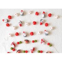China Christmas Santa Wool Felt Balls Eco Friendly Materials With White Cotton Rope factory
