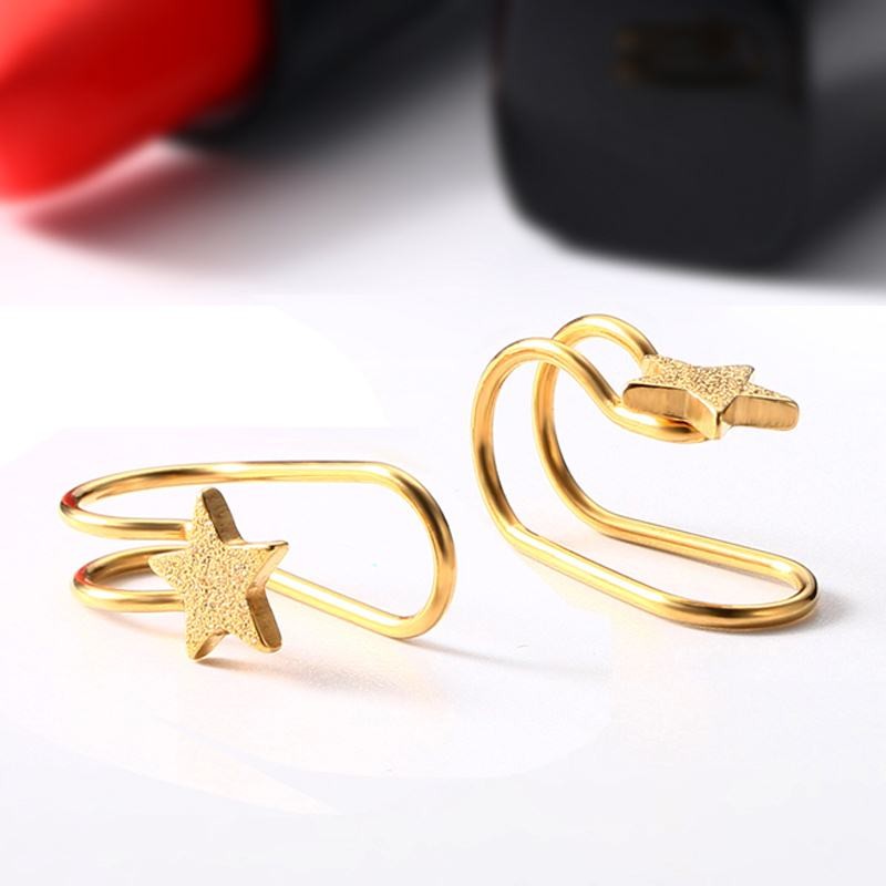 China Non piercing body jewelry stainless steel ear cuff clip on earrings factory