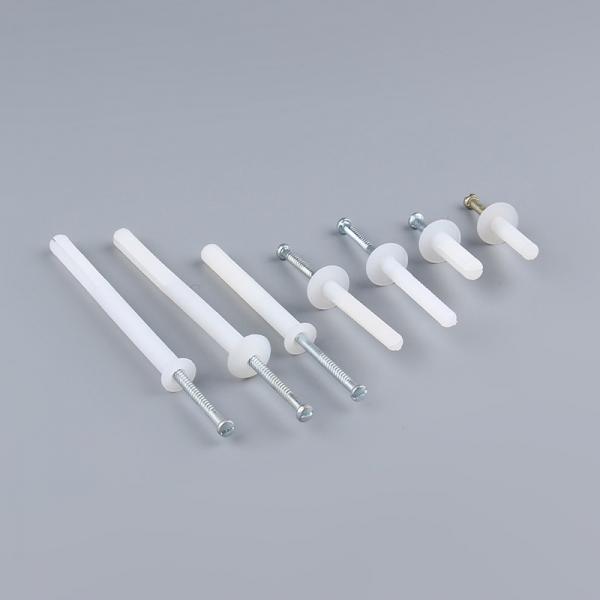 Quality White Plastic Plug Screw Anchors Mushroom Head Nylon Nail In Anchors for sale