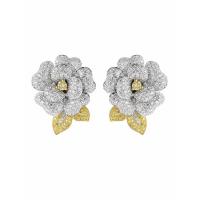 China Camellia Ear Clip Ear Ring Design 18k White Gold Diamond Earrings For Women factory