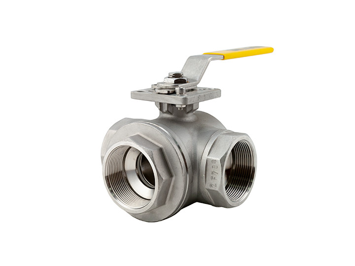 China DN65 3 Way Stainless Steel Ball Valve , SS316 Reduced Port Ball Valve factory