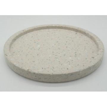 Quality Terrazzo Stone Serving Tray , Kitchen Serving Trays Beige Smooth Surface for sale