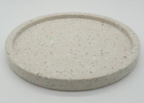 Quality Terrazzo Stone Serving Tray , Kitchen Serving Trays Beige Smooth Surface for sale
