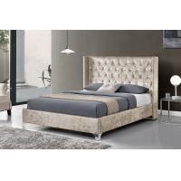 China CE  Upholstered Bed Frame Plywood King Size Bed Frame With Wings factory