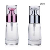 China Fashion Oil Cosmetic Glass Bottle 30ml Lotion Pump Liquid Foundation Serum Bottle factory