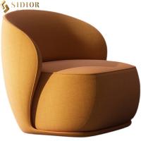 China Luxury Custum Modern Fabric Leisure Chair Ergonomically Curved Back 74cm Height factory