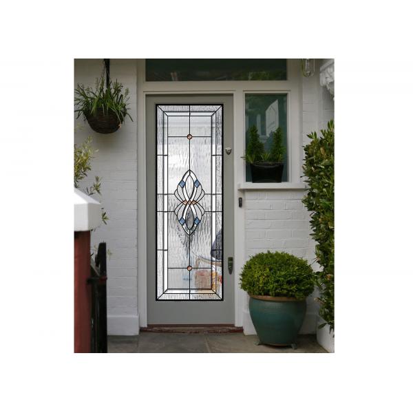Quality Polished Wrought Iron Glass Double Entry Doors Firm Type Iron Mosaic Glass Thickness 30Mm for sale