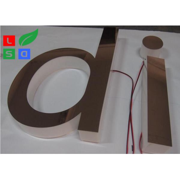 Quality Mirror Polished Depth 61mm Side Lit Channel Letters Customized Design for sale