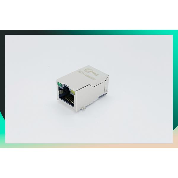 Quality 8- Pin EMI SMT RJ45 Female Connector With LED 10/100 Base And Magnetic SMD for sale