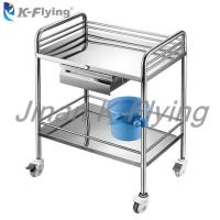China Movable Stainless Steel Two Layers Hospital Medical Trolley Cart for sale