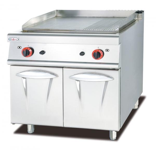 Quality Western Kitchen Equipment Gas Griddle With Cabinet 1/3 Grooved 800*900*940mm for sale