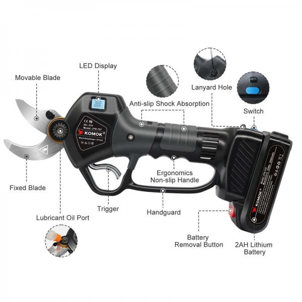Quality 2000mAh Battery Operated Cordless Pruning Shears 40mm Cutting Diameter for sale