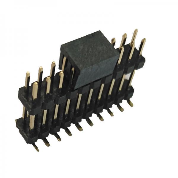 Quality Double Plastic Rual Row Pin Header Connector SMT PA9T Black ROHS for sale